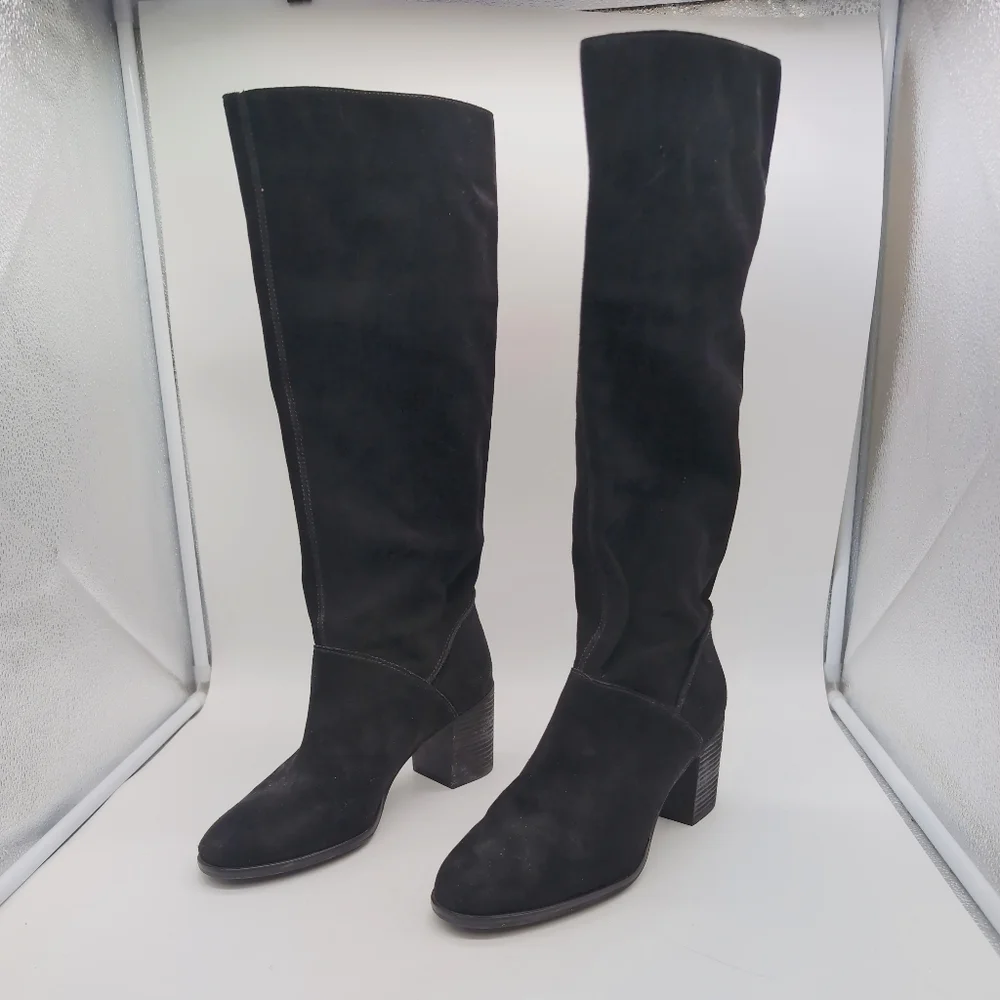Frye & Co. Sz 10 Phoebe Slouch Tall 70690 Womens Black Suede Knee High Boots